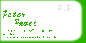 peter pavel business card